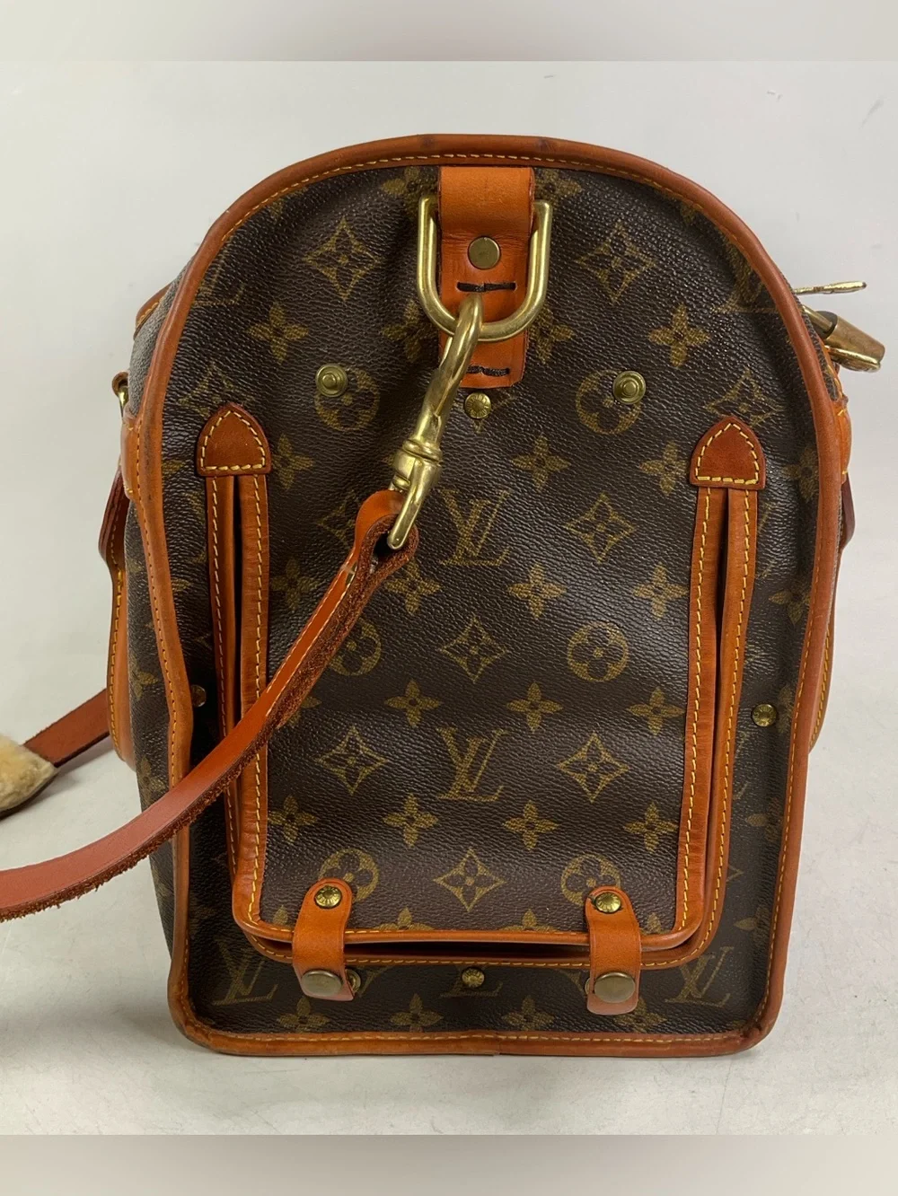 Louis Vuitton Monogram Sac Chien 40 Pet Carrier Dog Bag With Shoulder Strap